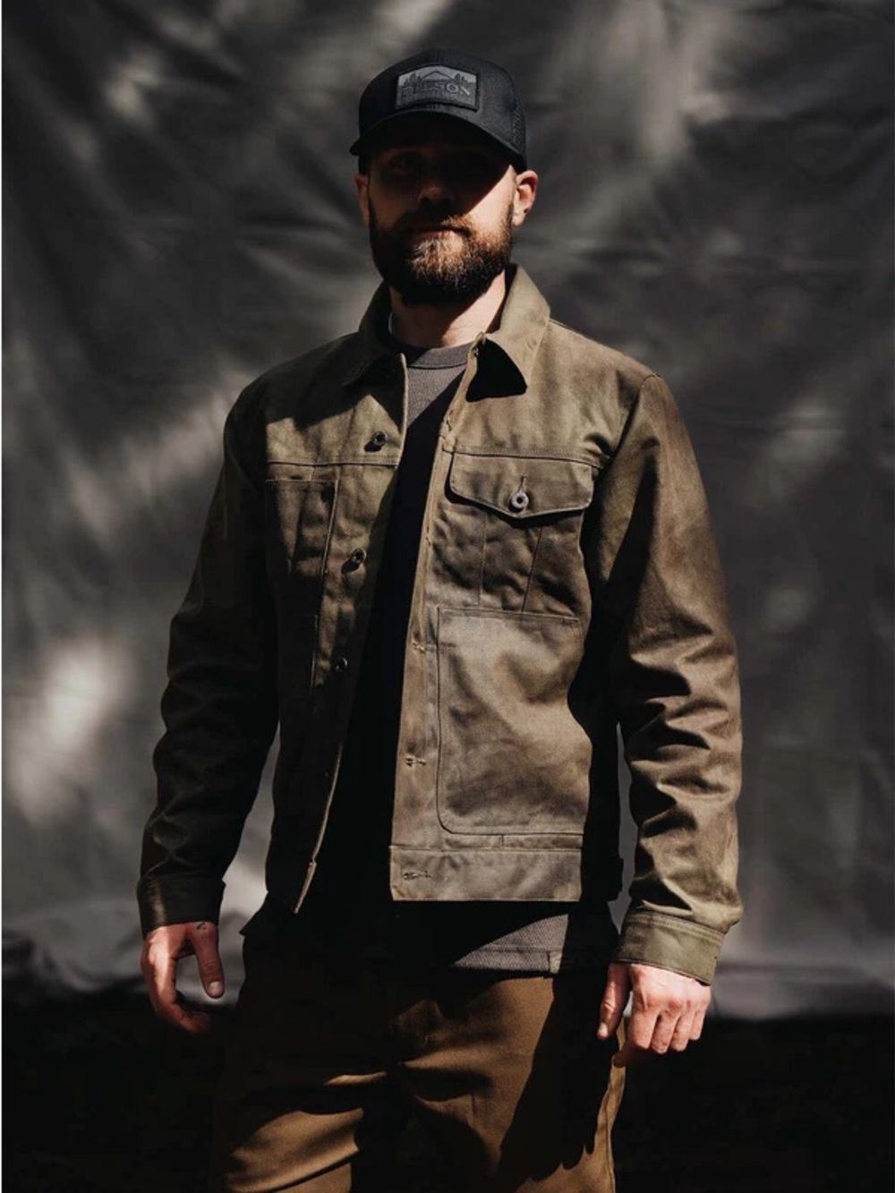 Filson Tin Cloth Short Lined Cruiser Jacket Color green Size MEDIUM